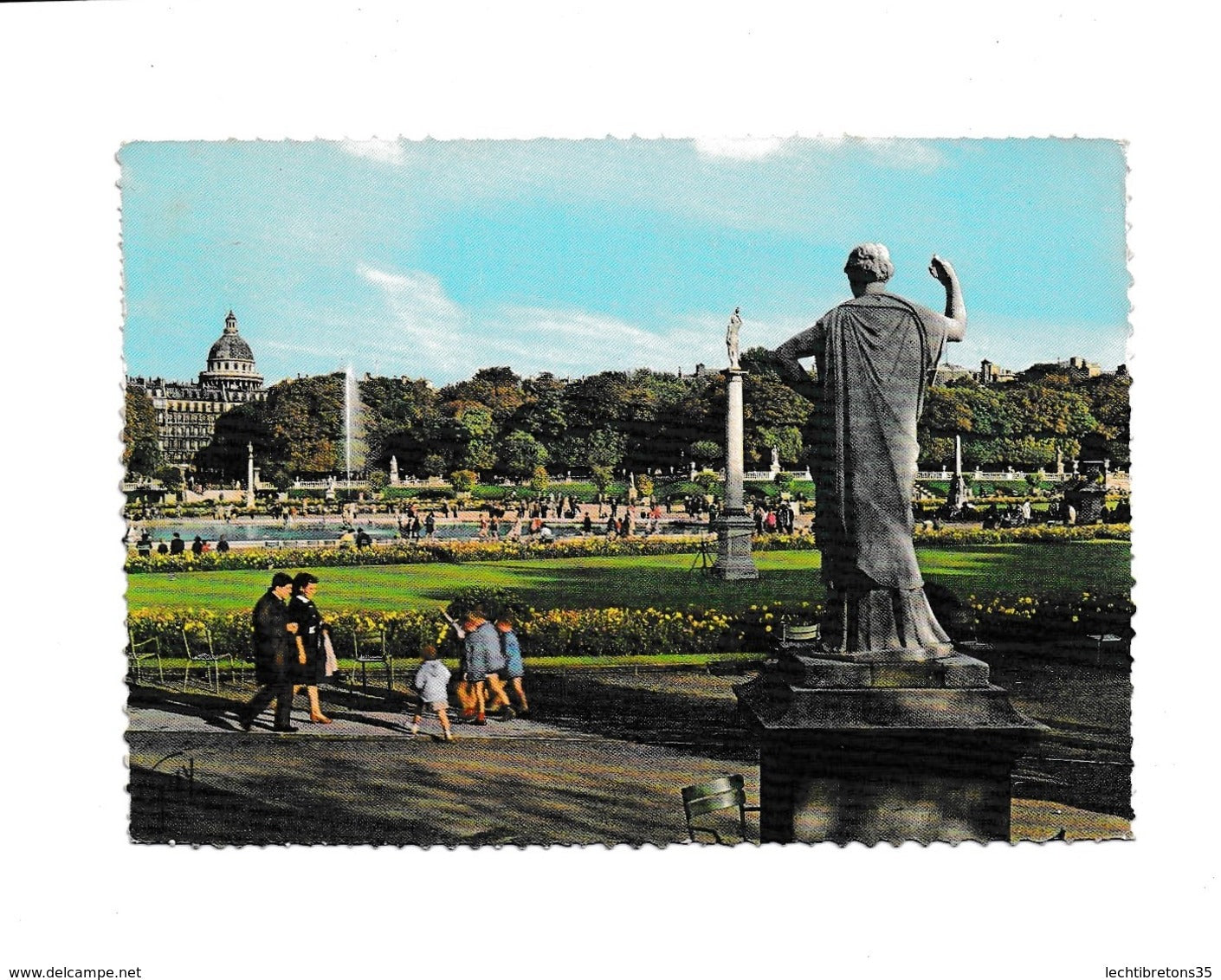 Carte postale - Paris et ses merveilles 5076 jardin du Luxembourg panthéon