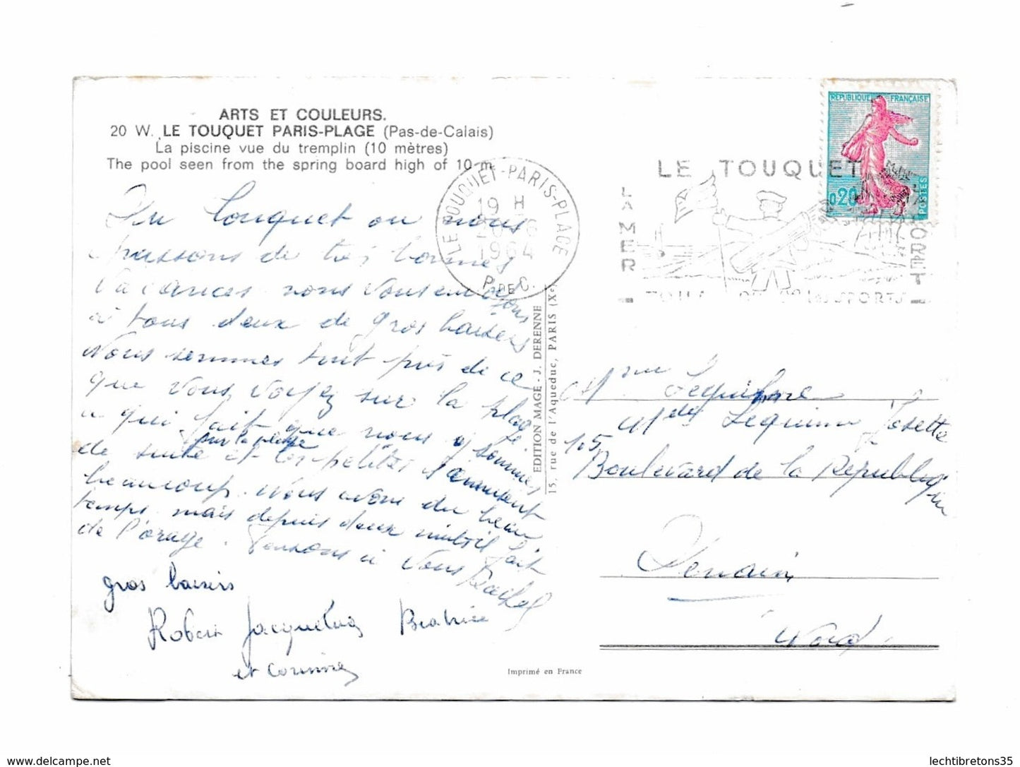 Carte postale - 20w le touquet paris plage piscine tremplin