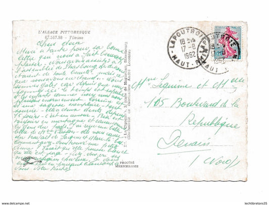 Carte postale - Alsace pittoresque 67.567.88 fileuse LAPOUTROIE