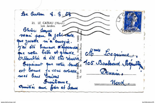 Carte postale - 23 le cateau les jardins nord 59 mage