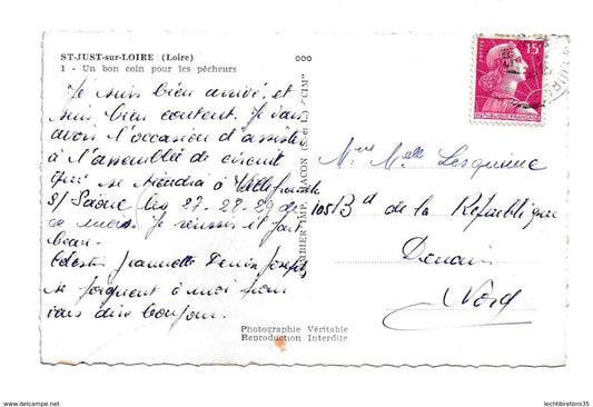 Carte postale - St juste sur loire un bon coin pour les pécheurs