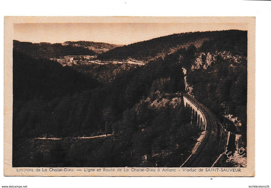 Carte postale - BC 1752 CHAISE DIEU ARLANC VIADUC SAINT SAUVER