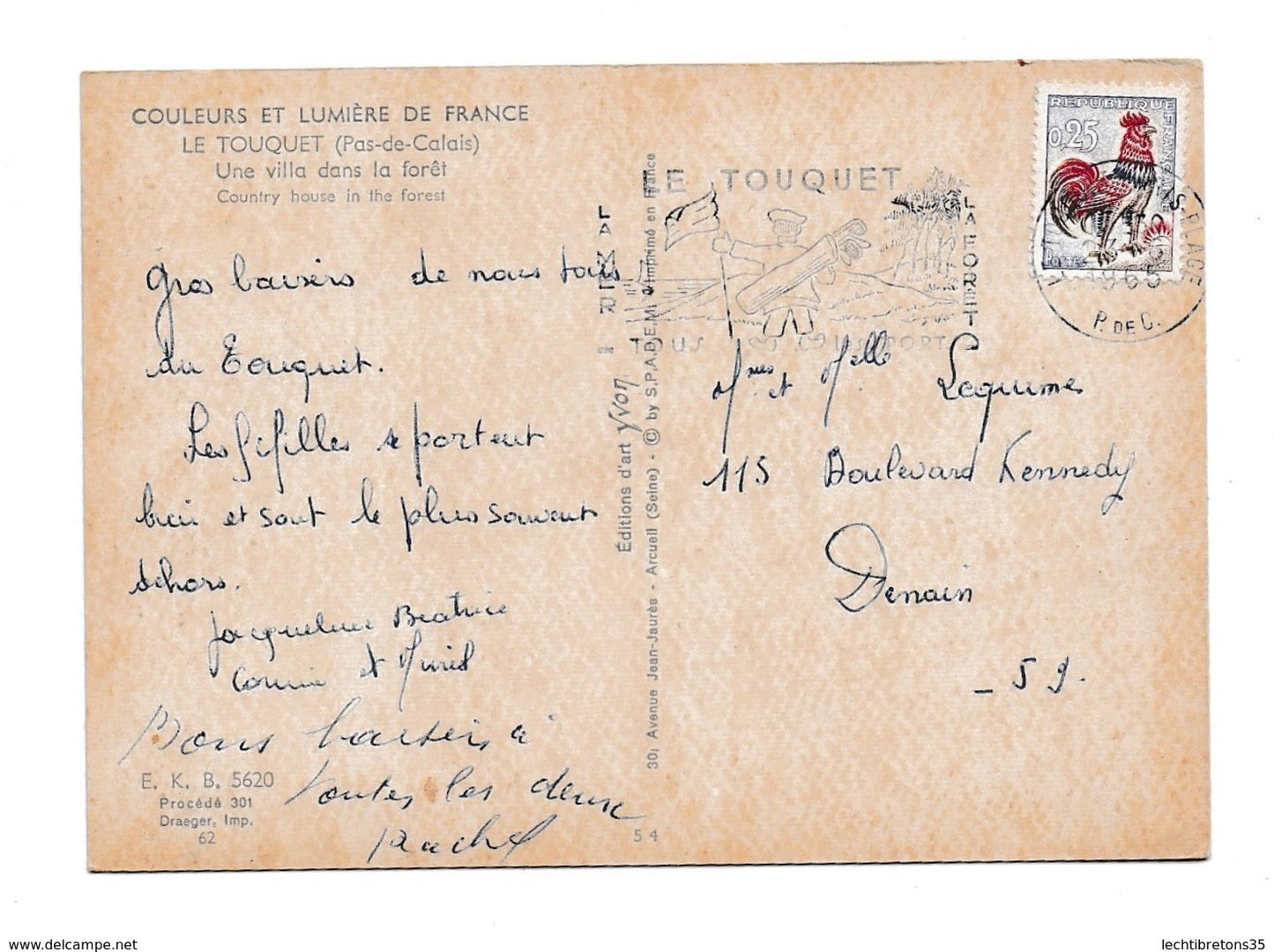 Carte postale - LE TOUQUET PAS DE CALAIS 62 DENAIN VILLA DANS LA FORET 5620