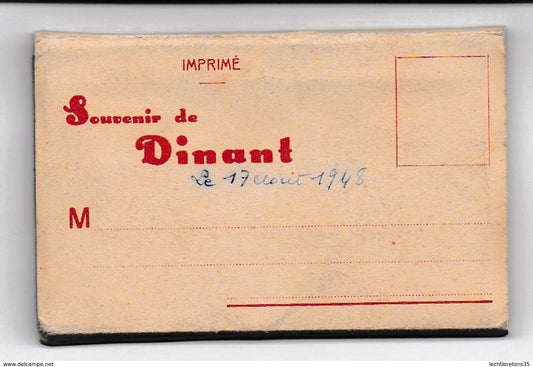 Carte postale - CARNET 10 CPA SOUVENIR DE DINANT 17 AOÛT 1948