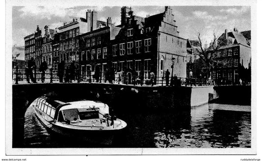 Carte postale - 12 / 294 AMSTERDAM O.Z VOORBURGWAL MET HUIS A/D DRIE GRACHTEN