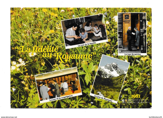 Carte postale - assemblee de district temoins de jehovah, la fidélité du royaume 1981