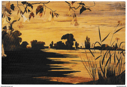 Rare dédicace JEAN CHARLES SPINDLER carte de voeux nouvel an 2002 esquisse marqueterie art bois naturels tableau oeuvre