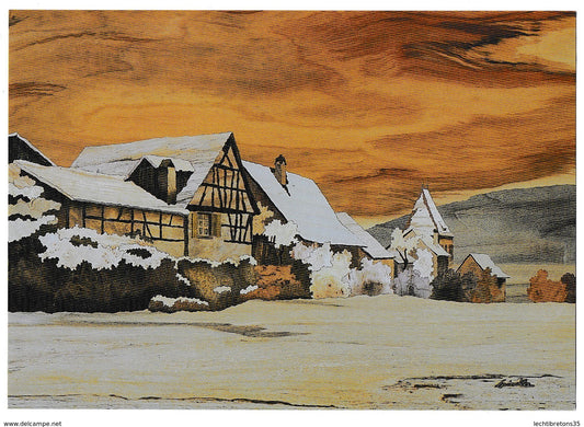 Rare dédicace JEAN CHARLES SPINDLER carte de voeux nouvel an 2002 esquisse marqueterie art bois naturels tableau oeuvre