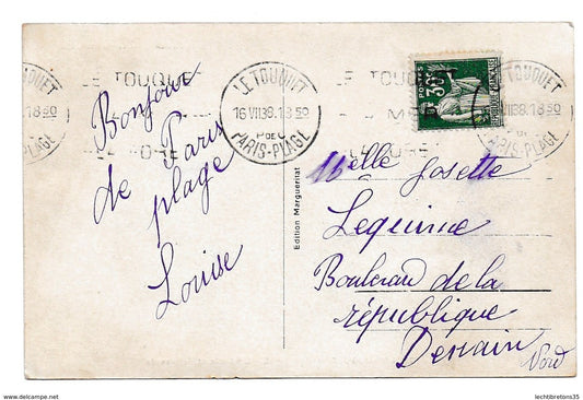 Carte postale -le TOUQUET PARIS PLAGE 62 L'ATLANTIC ET L'ESPLANADE ANIMATION PIQUE NIQUE VOITURE