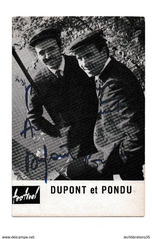 CPA PHOTO AUTOGRAPHE DÉDICACE DISQUES FESTIVAL DUPONT ET PONDU