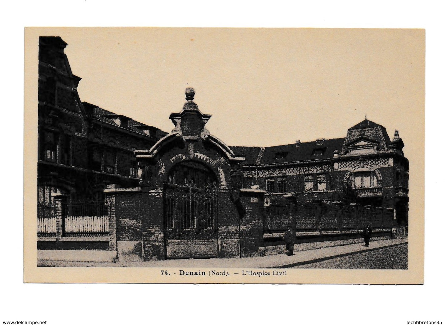 Carte postale - DENAIN 59 NORD PIÈCE 74 l'hospice civil assistance publique hôpital avenue Jean Jaurès