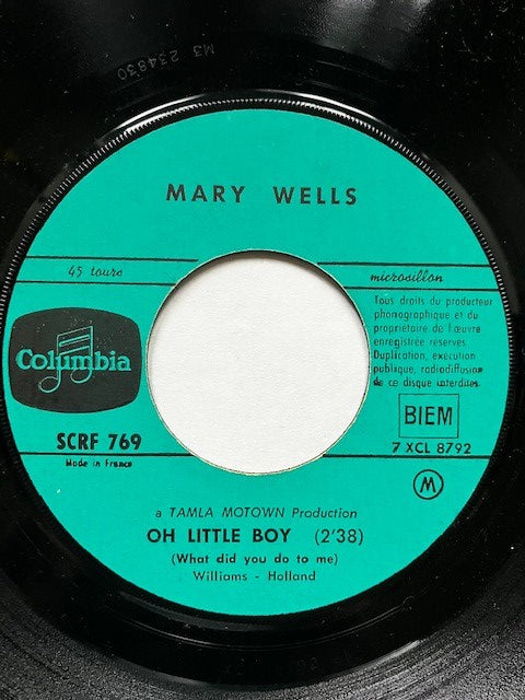 SP Mary Wells Oh Little Boy / Operator Disque Juke-box 