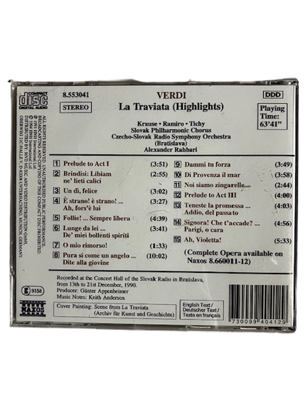 Cd Giuseppe Verdi - La Traviata (Highlights)