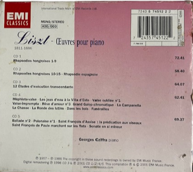 Cd Franz Liszt - Georges Cziffra – Œuvres Pour Piano