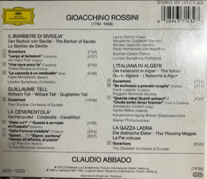 Cd Gioacchino Rossini – Rossinissimo !